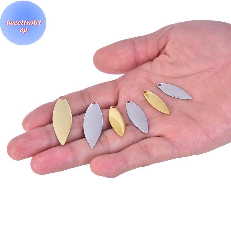 DOUSUN 50 ชิ้น Willow Spinner Blades Smooth Finish, DIY Spinner เหยื่อตกปลา TH - รูปที่ 3