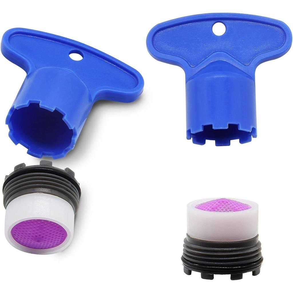4Pcs(2 Set) M16.5 Faucet Aerator with Key Removal Wrench Tool, Bathroom Water Faucet Aerator Adapter