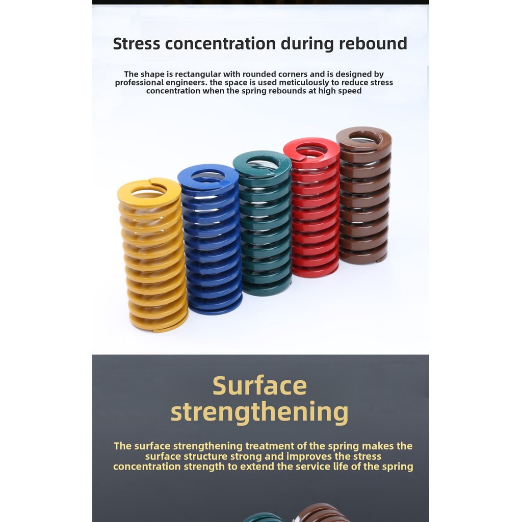 แม่พิมพ์สปริงอัดสีน้ําเงินเส้นแบนฤดูใบไม้ผลิ 65mn เหล็กแมงกานีส d18-35mm*L20-200mm[ZC-LMF+0.2]] - รูปที่ 4