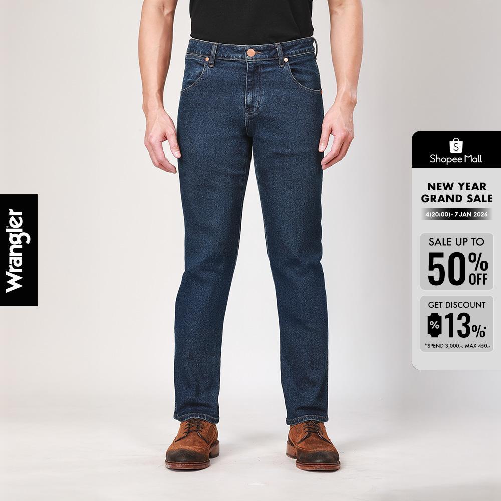 WRANGLER กางเกงยีนส์ผู้ชาย เอวต่ำ ทรงเข้ารูป รุ่น WR F325MSPEF29 สียีนส์กลาง