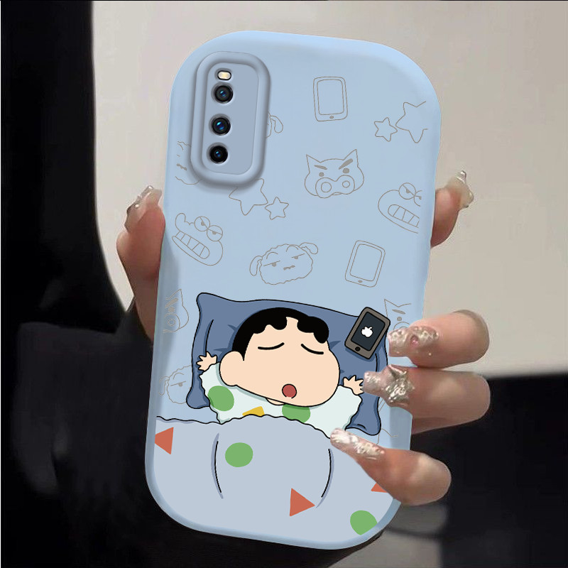 iqoo 13 case เคส iqoo 12 เคสโทรศัพท์ iQOO Z1 ออกแบบน่ารักแบบการ์ตูน Sleeping Shin-Chan ทนแรงกระแทกดี