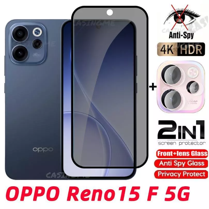 Oppo Reno15 F 5G ป้องกันหน้าจอฟิล์มส่วนตัว Anti-Spy ความเป็นส่วนตัวคลุมทั้งหมดกระจกนิรภัย Anti-Spy ฟิล์มความเป็นส่วนตัวสําหรับ Oppo Reno 15F 15 Reno15F Pro Reno15 F 5G ป้องกันหน้าจอ