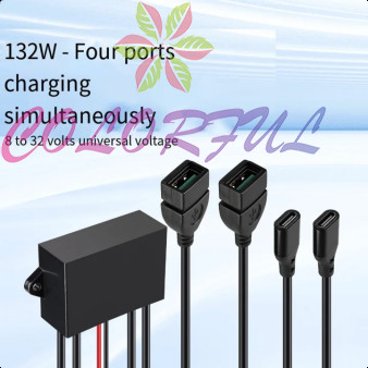 12V 24V 4-Port Marine USB Power Adapter 2 USB 2 Type-C สําหรับเรือยอชท์รถยนต์