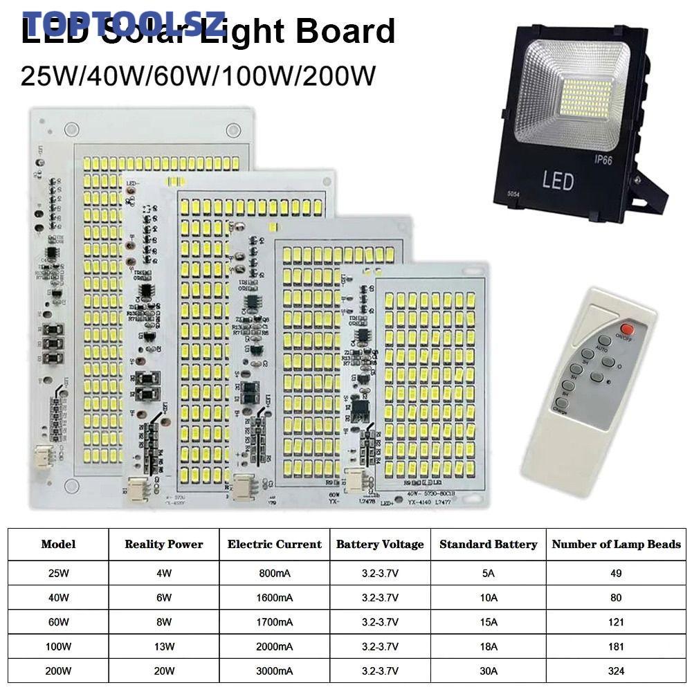 TOPTOOLS 1 ชิ้นไฟ LED, SMD5730 25/40/60/100/250 วัตต์แผงแหล่งกําเนิดแสง, แสงสีขาวความสว่างสูงพร้อมรีโมทคอนโทรล Floodlight