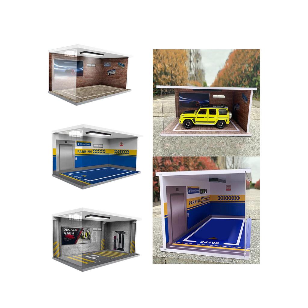 [arutoxalc] 1/18 Garage Diecast Car Display Case ฉากจอดรถสําหรับรถยนต์Diecast