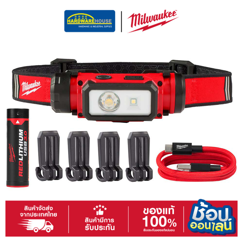 MILWAUKEE ไฟฉายคาดหมวก LED L4 รุ่น HL2-301