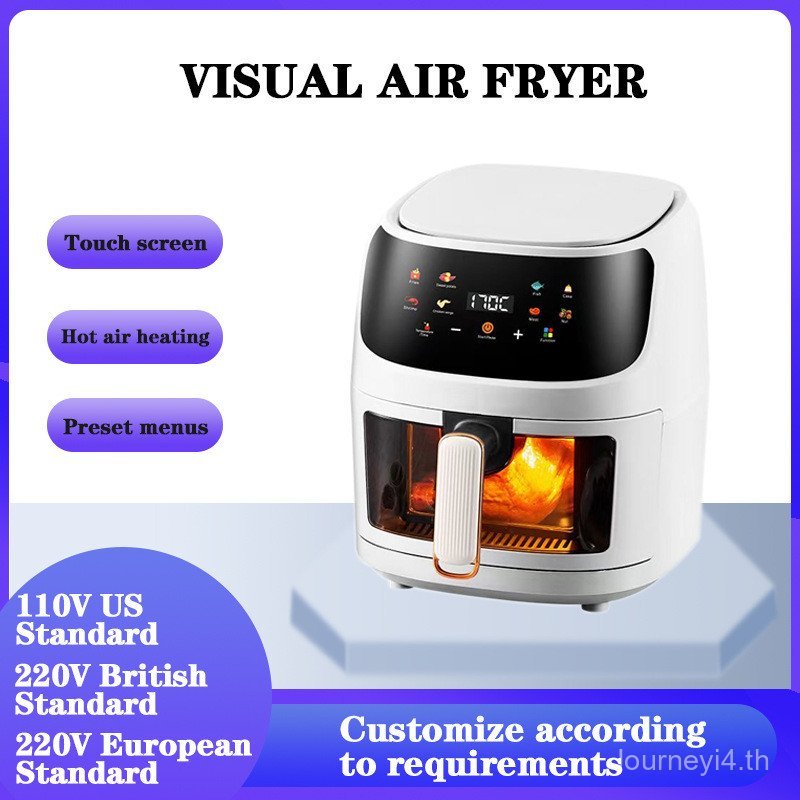 ครัวเรือนสมาร์ท 6L ขนาดใหญ่ความจุ Visual Color Screen Touch Air Fryer อังกฤษ 110V220V Trading