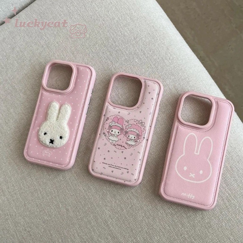 Insน่ารักBlue Melody MiffyหนังสําหรับiPhone 17 16 15 14 13 12 11 Pro Max X Xr Xs Max 7 8 Plus SE2020