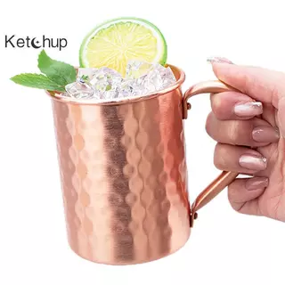 [Ktchup-t] 500ml 100% ทองแดง Moscow Mule Mug Cotail ถ้วยไวน์ตอกทองแดงแก้วเบียร์แก้วกาแฟถ้วยนมบาร์ถ้วย Drinkware สแตนเลสทนทานดี
