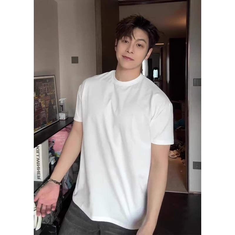 Trail Echo เสื้อยืดแขนสั้นผู้ชายผ้าฝ้ายลูกเรือคออเมริกัน Casual Top