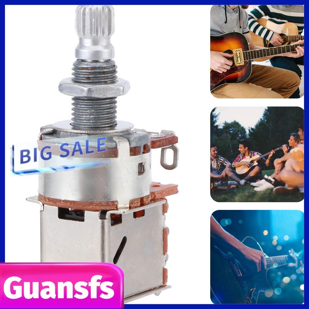 Guansfs Acouto กีตาร์ควบคุมหม้อ 00K Potentiometer สำหรับไฟฟ้าและเบสความยาวเพลา 8 มม.Push Pull Silver