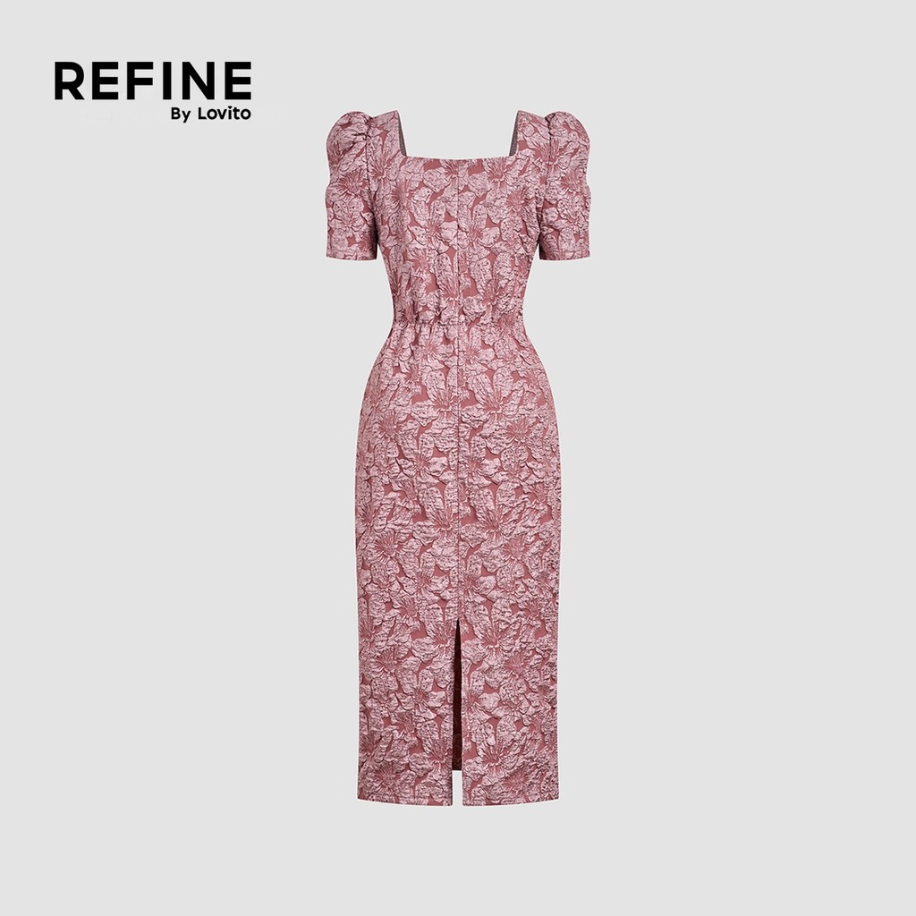 (Refine by Lovito) เดรสสีชมพูสําหรับฤดูร้อนฤดูใบไม้ผลิที่มีโครงสร้างไข่มุกสง่างาม LR26E006 ราคา ถูกที่สุด ดีลบีเคเค แกลเลอรีภาพที่ 8
