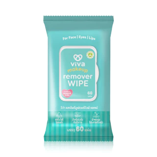 Viva Makeup Remover Wipe Acne 60 Sheets วีว่า ทิชชู่เปียกเช็ดเครื่องสำอาง สูตรสำหรับผิวเป็นสิว.