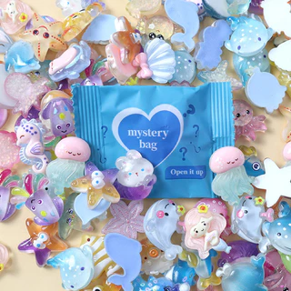 GeeToy ชุด10ชิ้น ของเล่นมินิสัตว์ทะเลการ์ตูนเรืองแสง แบ่งสุ่ม ของขวัญสำหรับเด็ก