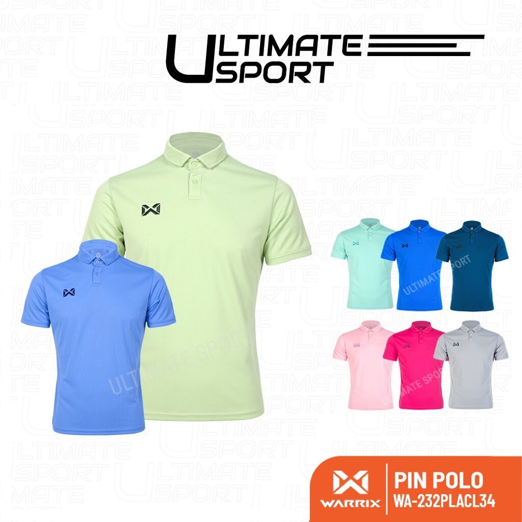 WARRIX รุ่น PIN เสื้อโปโล วอริกซ์ คอปก (WA-232PLACL34) สีพาสเทล น้ำเงิน/กรมท่า/ชมพู/บานเย็น/เขียว