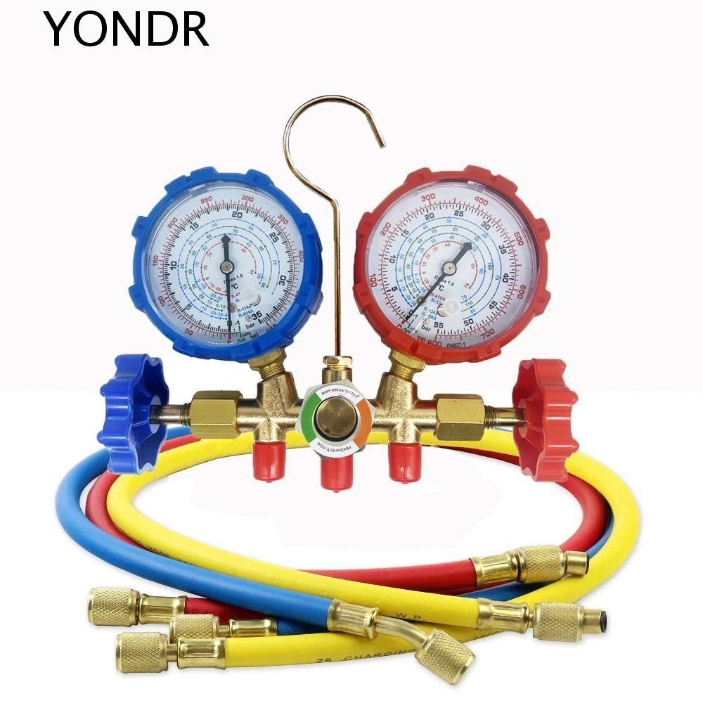 YONDR R410A Manifold Gauge Set, 3 Way สวมใส่ AC Diagnostic Manifold Gauge ชุด,การวัดที่แม่นยํามัลติฟ