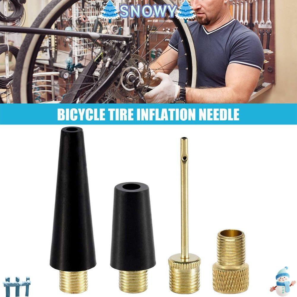 SNOWY 3/4 ชิ้น/เซ็ตหัวฉีดบอล, Inflation Kit ทองแดง Schrader วาล์วอะแดปเตอร์,ปฏิบัติแบบพกพายาง Inflatable หัวฉีดจักรยาน/บอล