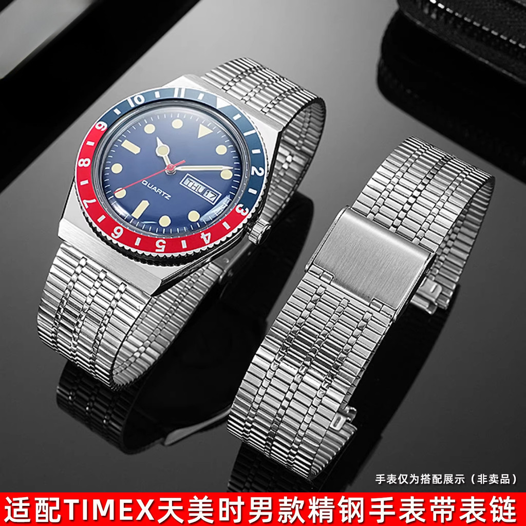 [สายรัดซับสติ] เหมาะสําหรับ TIMEX TIMEX Q Series TW2T80700 TW2U61300/1200 สายนาฬิกาโลหะสแตนเลส