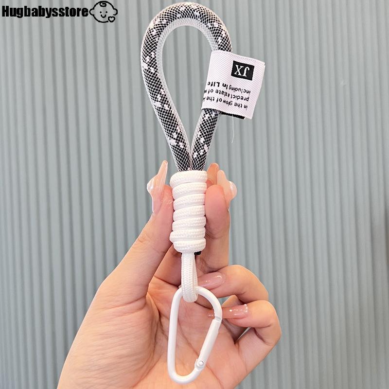 [Hugbabys-t] Lanyard เรืองแสงสีสายโทรศัพท์ตาข่าย Landyard สําหรับกระเป๋าถักแถบ Keycord แขวนอุปกรณ์เสริมกางเกงพวงกุญแจ