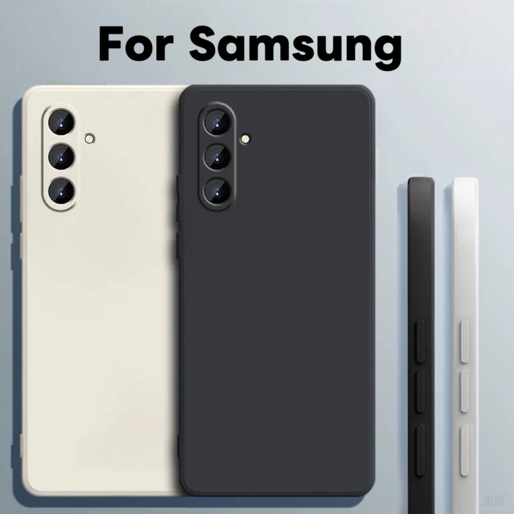 เคส For Samsung S26 A07 A17 A06 A56 A55 A16 A54 A12 A36 A05 A52 A52S A22 A35 ซิลิโคนนุ่มเคสโทรศัพท์ สีดำสนิท เคสมือถือ