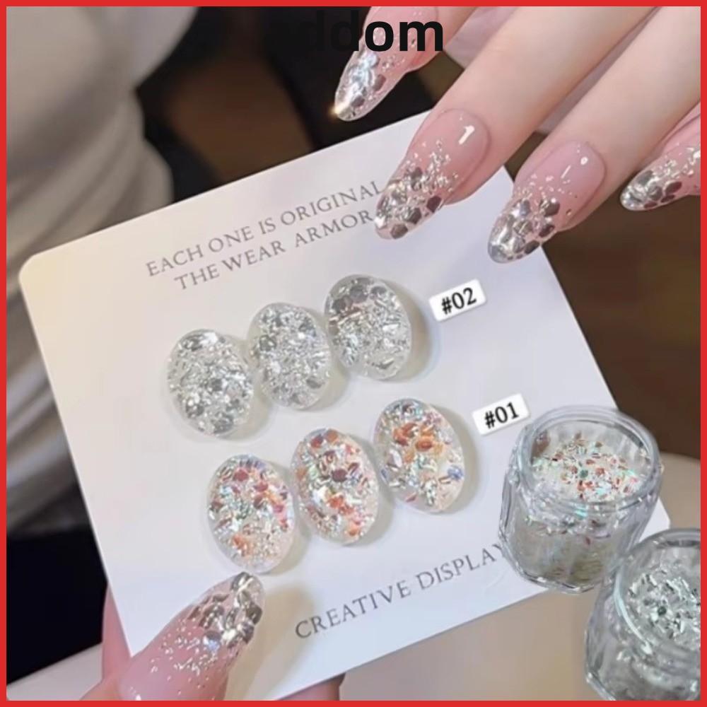 ADDOM Flash Nail Art, Nail Art DIY Blinking Nail Art Sequins, Glitter Sequins Nail Art Charms