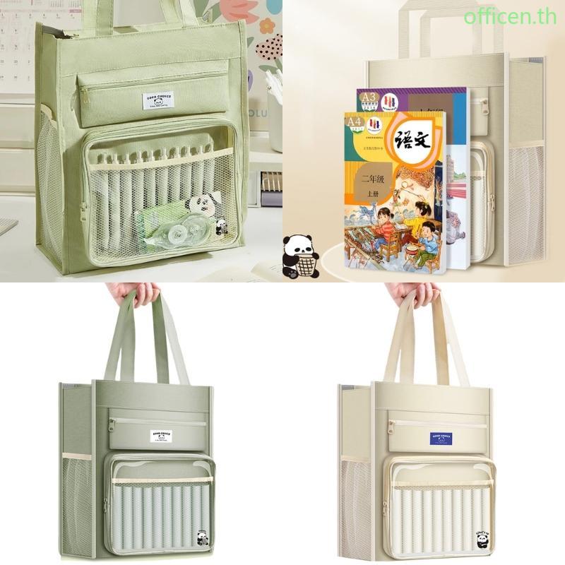 Cen Handheld School Bag Canvas File Organizer Bag Multifunctional Craft Organizers Bag for Student T