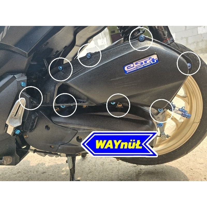 Pcx160/Vario160 น๊อตกรองไทเทเนียม (8 ชิ้น)