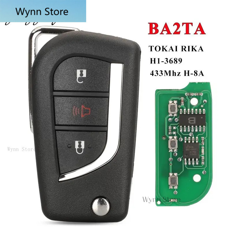 FCC BA2TA Flip Remote Car Key สําหรับ Toyota Vios Hilux RAV4 Yaris 2015 + 433MHz 8A ชิป 89070-0KB40 