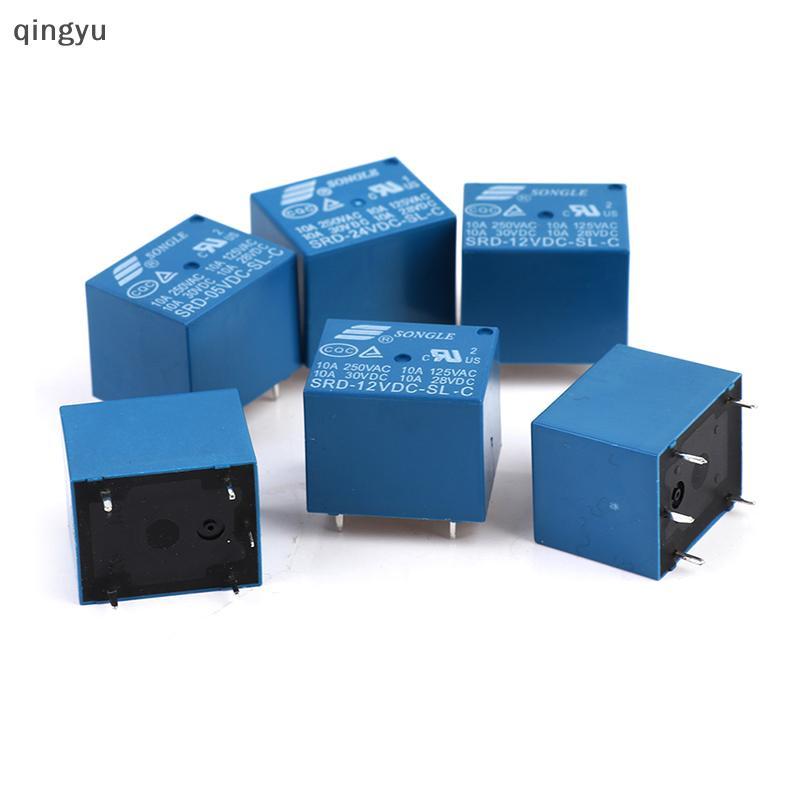 [qingyu] 10 ชิ้นรีเลย์ DC 5V 12V 24V SRD - 250VAC 10A 5PIN รีเลย์ไฟฟ้าสต็อกใหม่