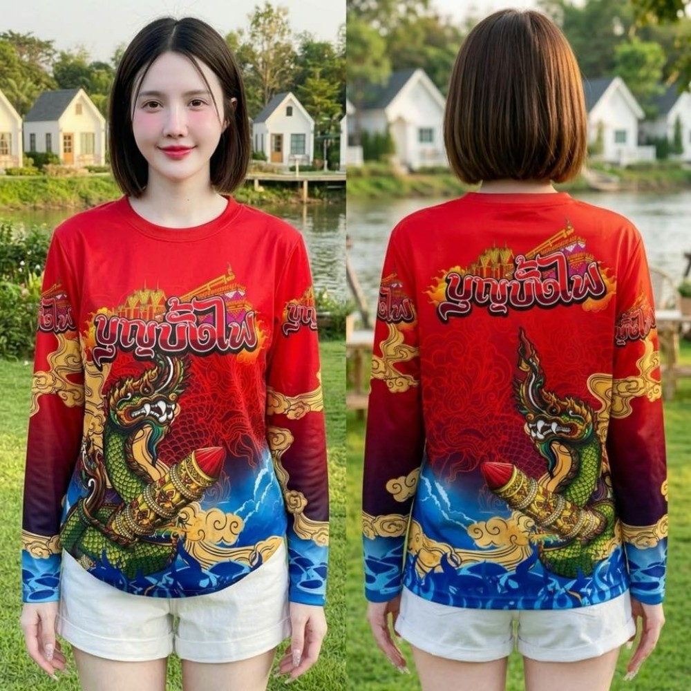 เสื้อยืดโอเวอร์ไซส์แขนสั้นผู้หญิง สไตล์เทศกาล สำหรับสวมใส่ในงานเล่นพลุหรืองานฉลอง
