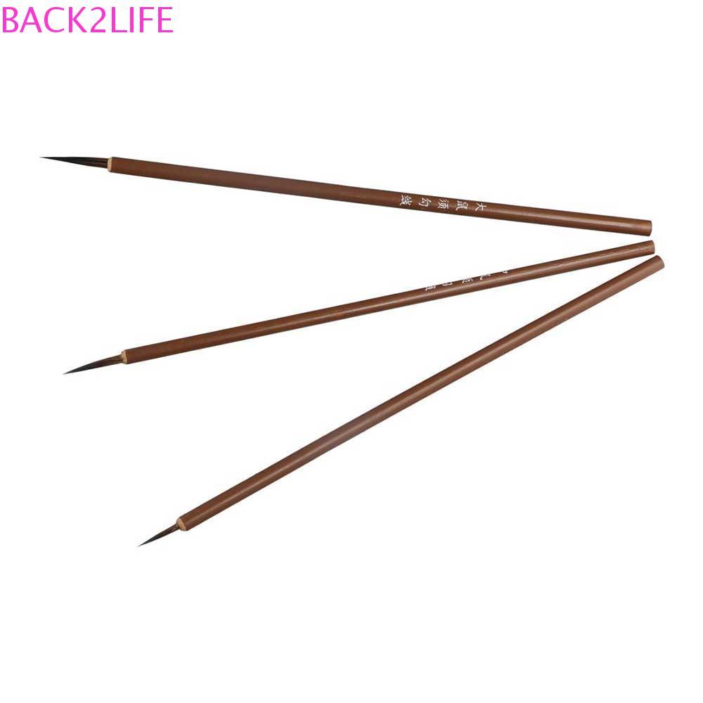 BACK2LIFE แปรงเขียนพู่กัน ทนทาน Weasel Hair Oil Painting Hook Line Pen