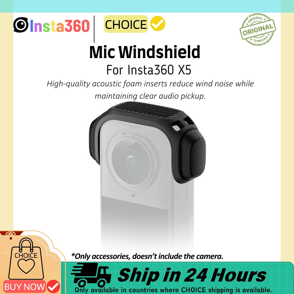 Insta360 X5 Mic กระจกอะคูสติกโฟม Snap ผู้ถือลมลดเสียงรบกวน Mount สําหรับ Insta 360 X5 อุปกรณ์เสริมเดิม