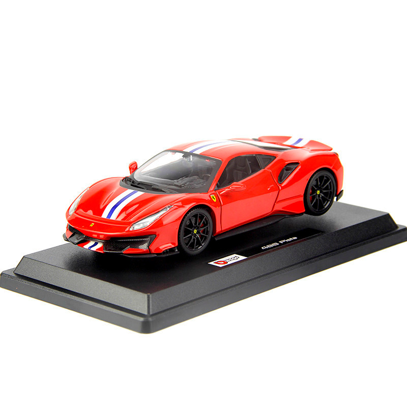 [โมเดลรถของเล่น] Pista Higher Ferrari 1: 24 488Pista โมเดลรถโลหะผสมจําลองคอลเลกชันเครื่องประดับของขว