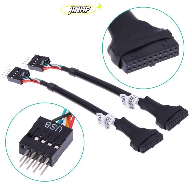 [BestBuyshop] USB 3.0 20-Pin Male To USB 2.0 9-Pin เมนบอร์ด Header Female Adapter Cable New Stock