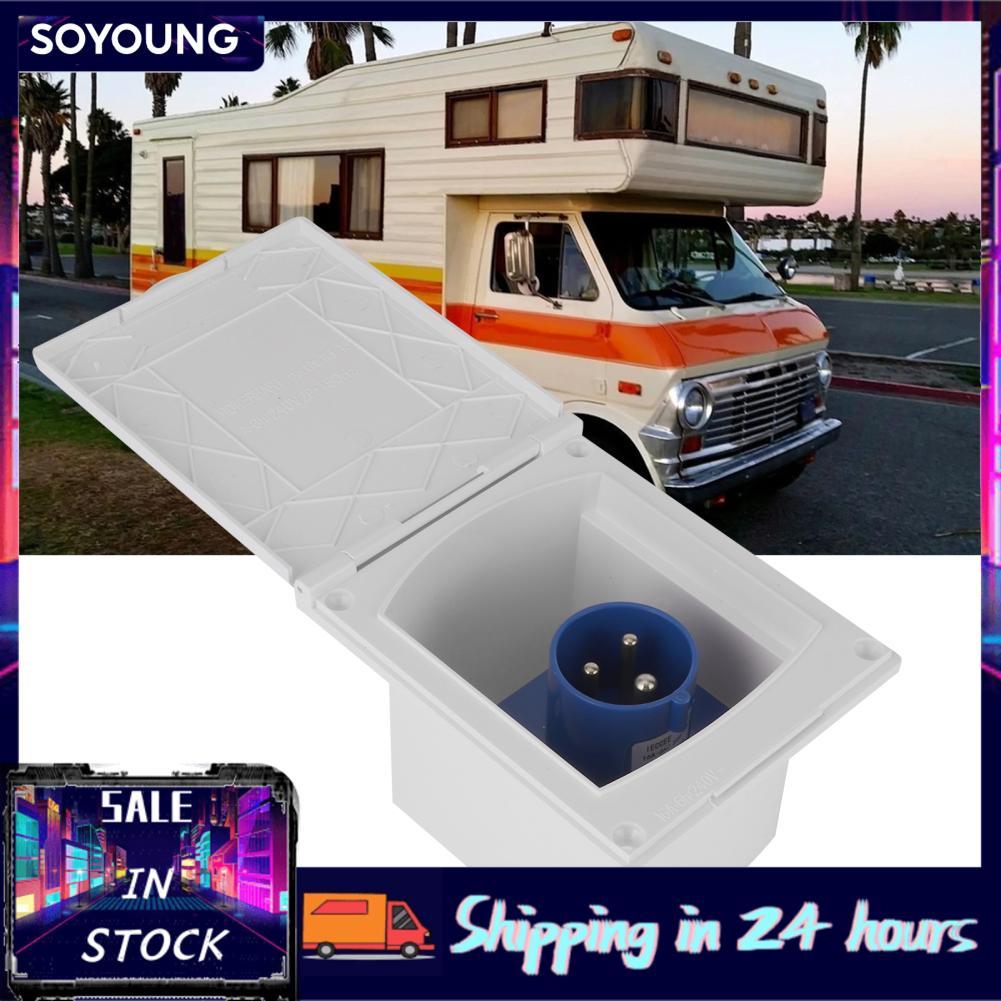 Soyoung Soyoung aqxreight RV ปลั๊ก SOCKET 16A -240V 3Pin Flush Mount Power Outlet สำหรับ Motorhome ร