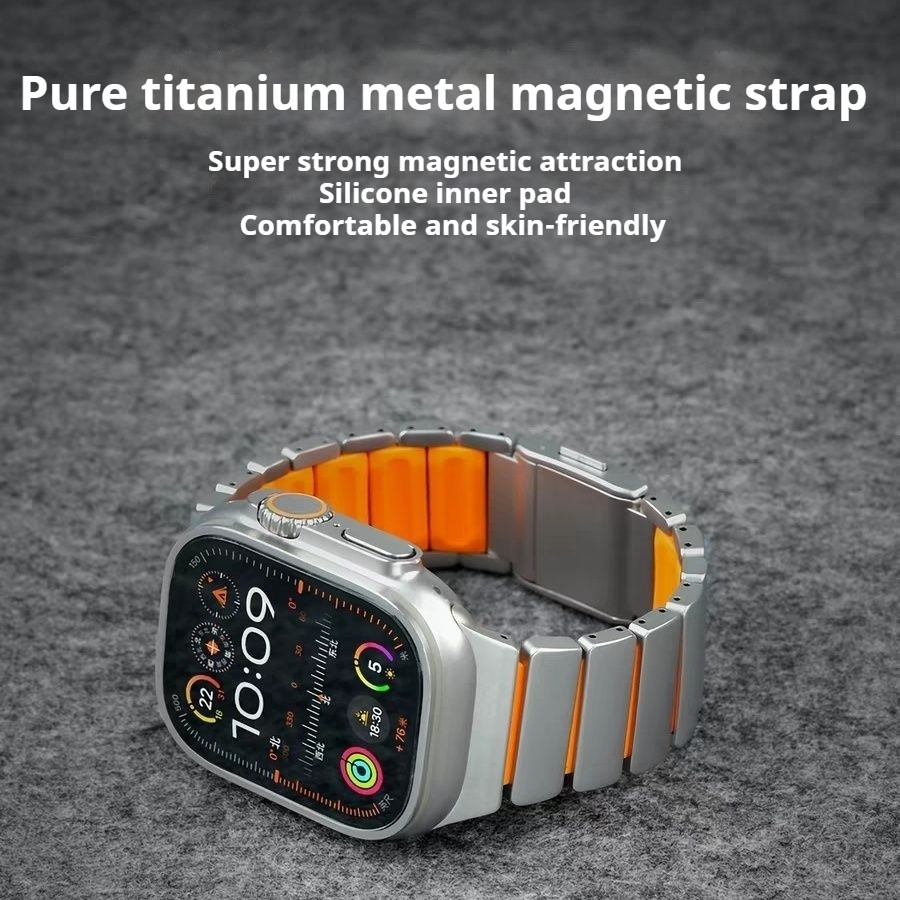 Nomad Titanium Band สําหรับ iWatch Ultra 3 2 49 มม.Series 11 10 46 มม.สายแม่เหล็ก Iwatch 11 10 9 8 7