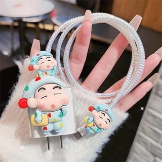 ฝาครอบป้องกันสายเคเบิลข้อมูล,สไตล์การ์ตูนน่ารัก,เข้ากันได้กับ หัวชาร์จแบบชาร์จเร็ว ตัวป้องกันงกัน