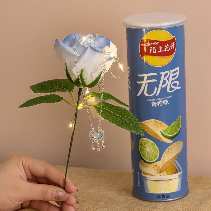 Mothers Day Potato Chips Rose Bucket ของขวัญวันเกิดสําหรับ Mothers Day Potato Chips Rose Bucket Gift