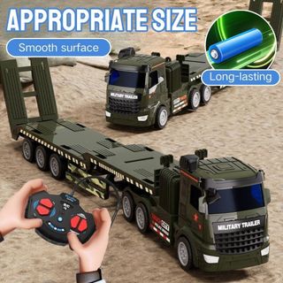 20 Engineering Gifts Model RC Toy Remote 2.4G Large Flatbed Truck Trailer
