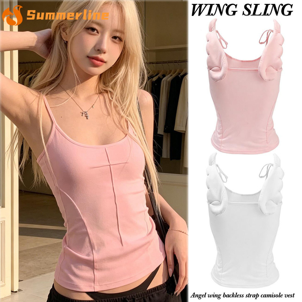 Angel Wings เสื้อคามิโซลแขนกุด ดีไซน์เรียบหรู ระบายอากาศได้ดี สำหรับใส่ทุกวัน