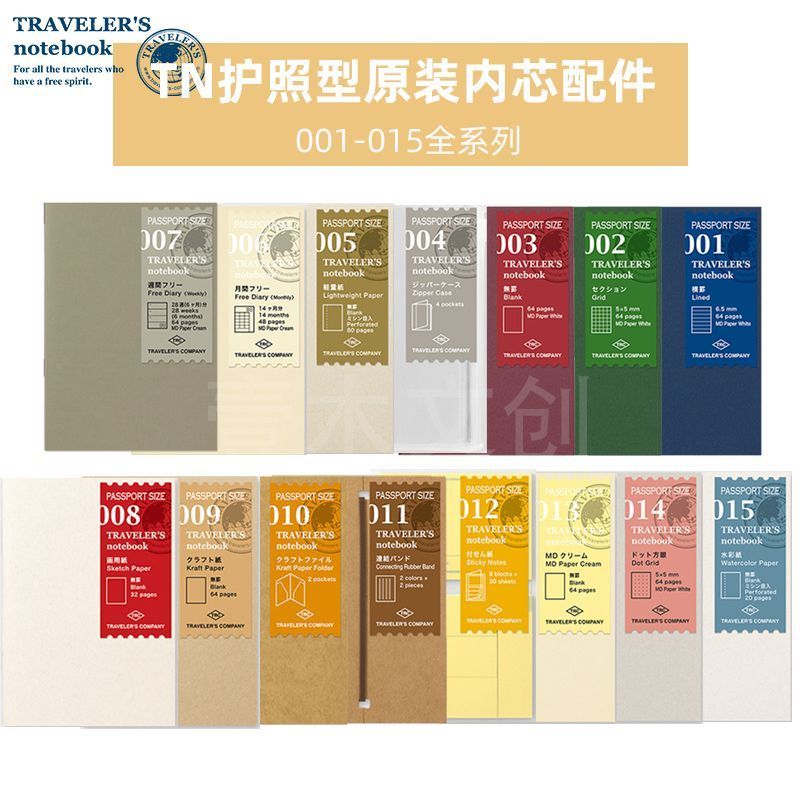 Japan midori Travellers Notebook Travellers Notebook Traveller TN Passport Type Notebook Inner Core Accessories