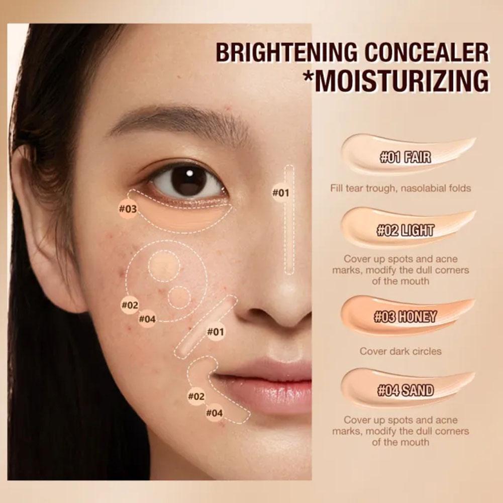 TE สาเหตุ☆O.two.o คอนซีลเลอร์ High Coverage กันน้ําสวมใส่สิว Dark Circles Scar Cover V3u8