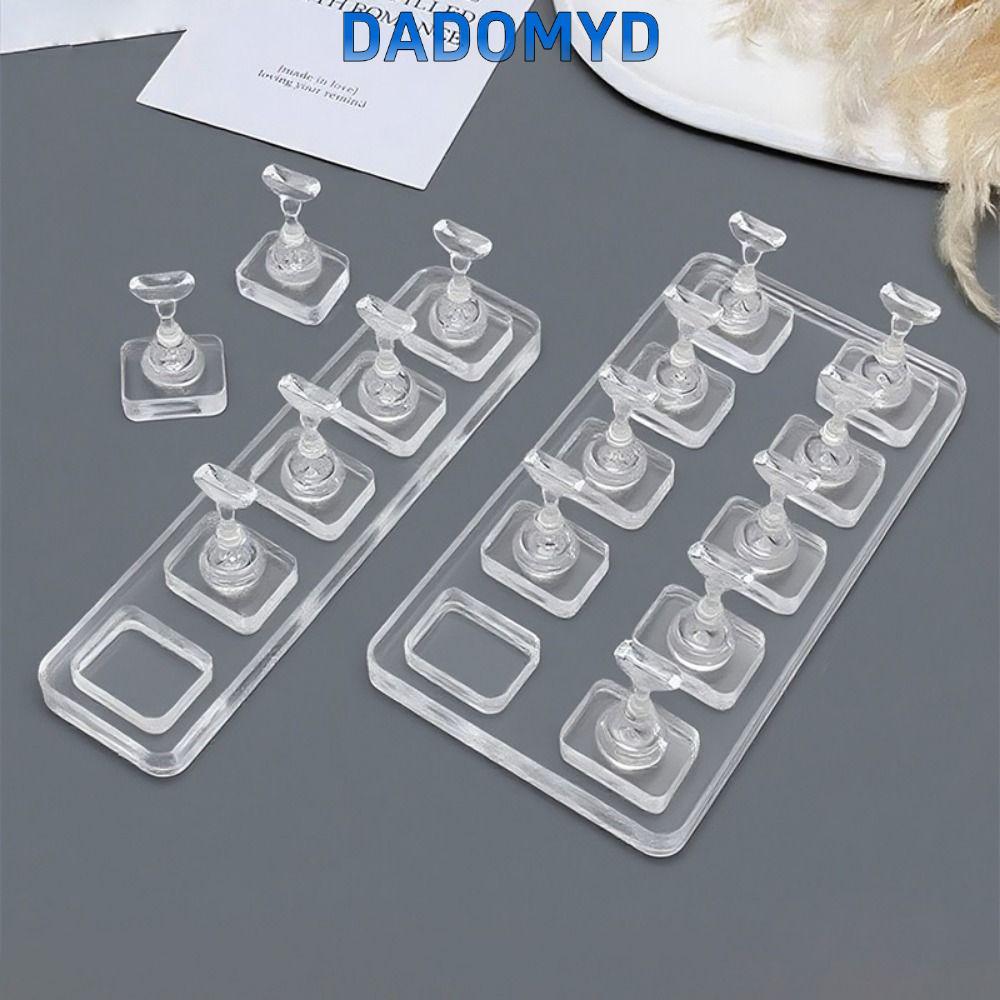 DADOMYD ขาตั้งฝึกเล็บ, เครื่องมือเสริมความงามอะคริลิค ถาดฐานฝึกเล็บ, กระดานแสดงเล็บโปร่งใสมืออาชีพ การฝึก Manicurist