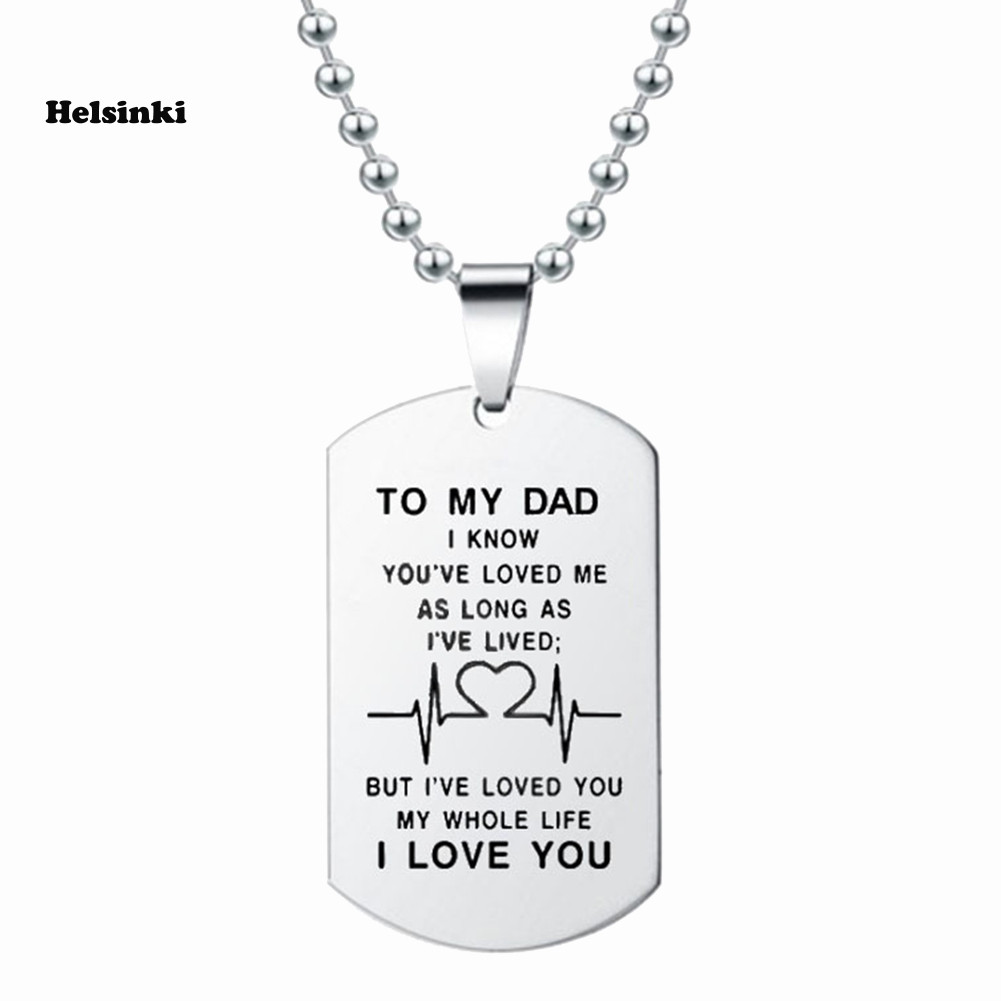HLS Simple Unisex ตัวอักษรภาษาอังกฤษ To My Mom Dad จี้สร้อยคอพวงกุญแจเครื่องประดับ