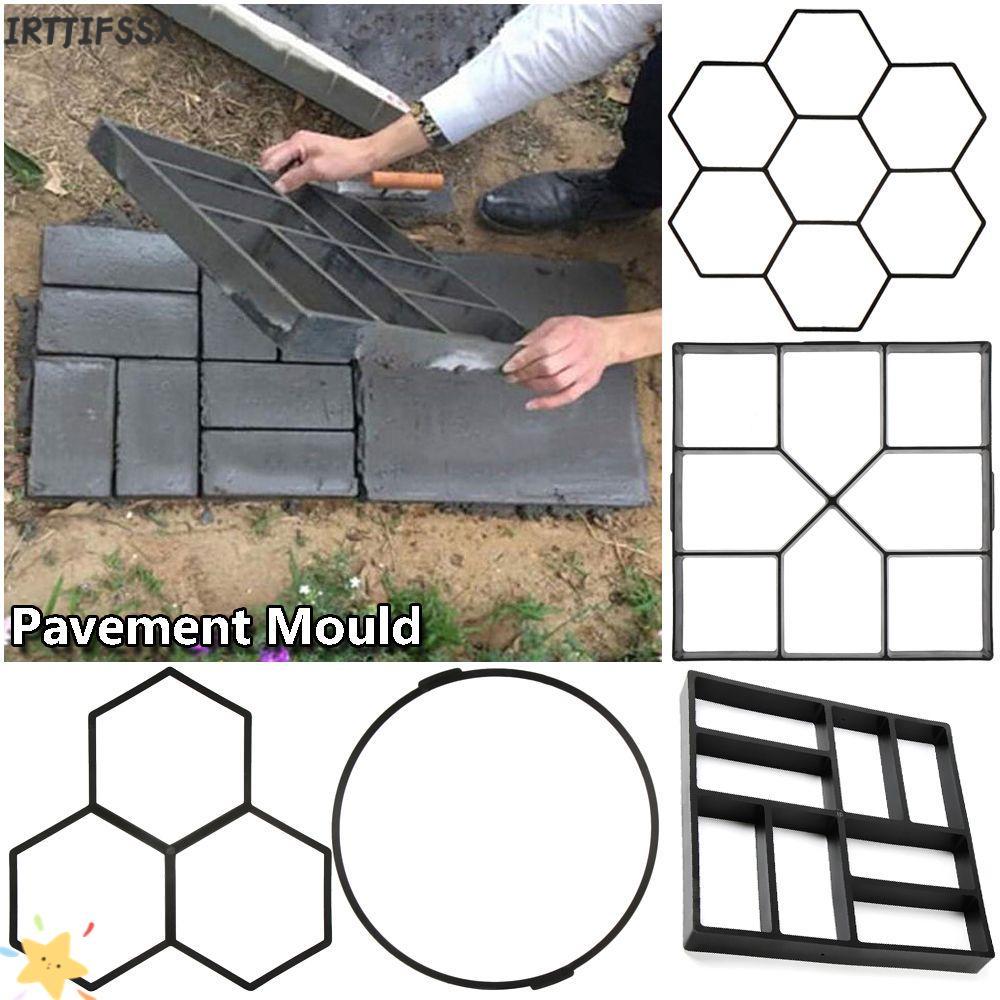 IRTJIFSSX แม่พิมพ์คอนกรีตหินด้วยตนเองแผนที่ปูชั้น Pavement สนามหญ้าตกแต่ง DIY สวนเส้นทาง
