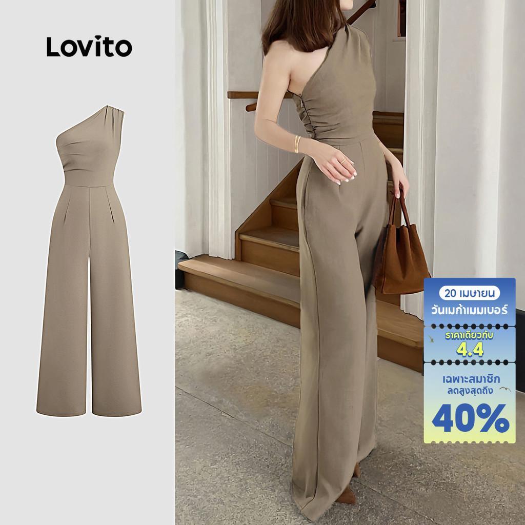 Lovito ชุดจั๊มสูทผู้หญิงแบบพองสบายๆ สำหรับฤดูใบไม้ผลิ/ฤดูร้อน L143EDD558