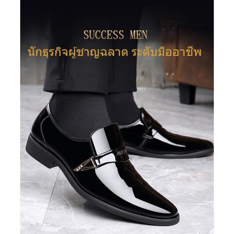 รองเท้าคัทชูผู้ชาย รองเท้าหนังผู้ชาย หนังเงา ทรงสวย ใส่ทำงาน ใส่ออกงานแต่ง งานเลี้ยง เรียบหรูดูแพง พื้นนุ่มใส่สบาย