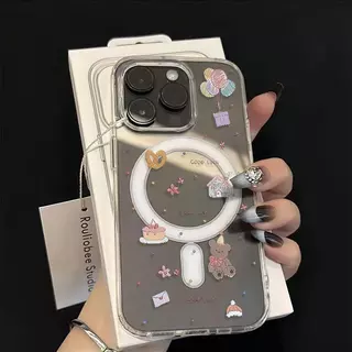 💎Snap&Co💎แม่เหล็กดูดแบบใส สําหรับ iPhone เรียบง่าย17 16 15 11 15 PRO max XR 12 13pro 7P 14 pro max 16pro ป้องกันฝุ่น