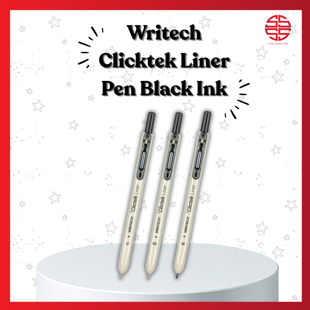 [Super SaverS] Writech Clictek Liner Pen Dakwat Hitam | ปากกาเขียน Clictek Liner Pen หมึกดํา