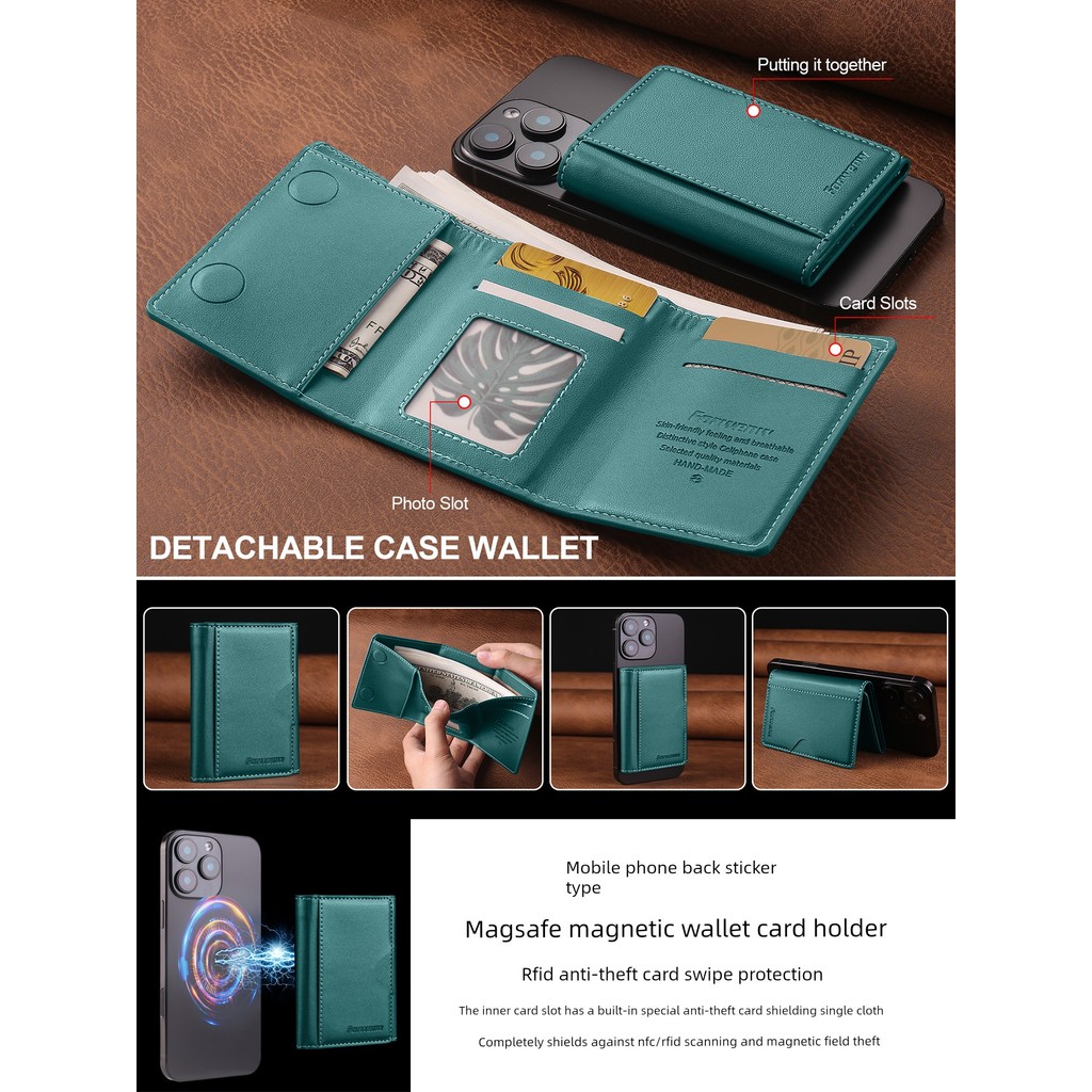 magsafe card magnetic card holder wallet MagSafe เหมาะสําหรับ iphone17 Magnetic Card Holder Air Card